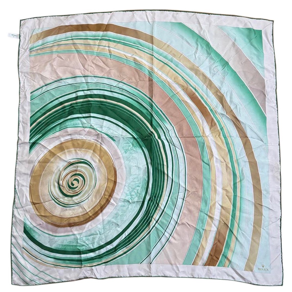 Rolex Hand Rolled Graphic Silk Scarf